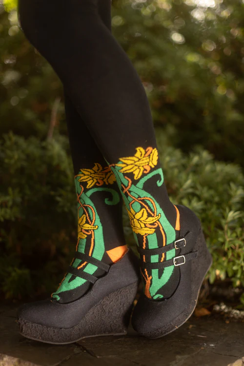 Botanical Nouveau Thigh High Socks - Image 15