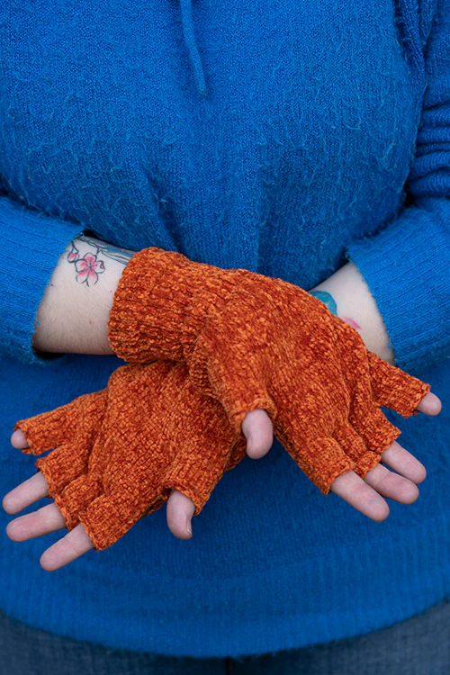 Chenille Fingerless Gloves - Image 4