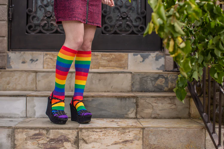 Classic Rainbow Striped Knee High - Image 5