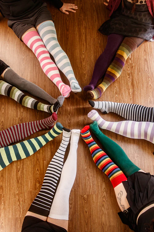 Cotton Mystery Mismatch Extraordinary Thigh High Socks