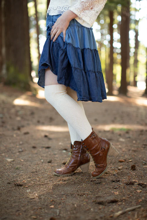 Diamond Rib Knee Socks - Image 13