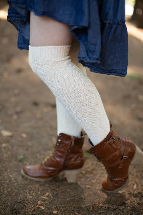 Diamond Rib Knee Socks - Image 14