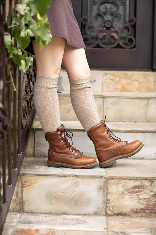 Diamond Rib Knee Socks - Image 17