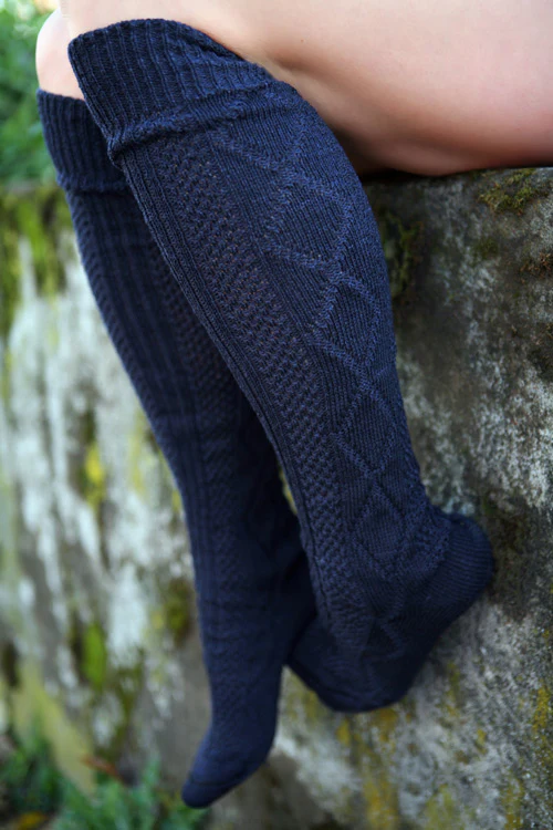 Diamond Rib Knee Socks - Image 9