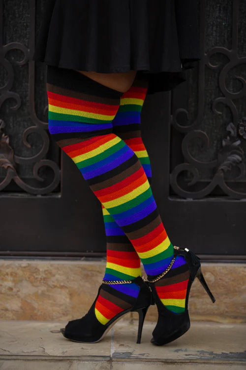 Philly Rainbow Thigh High Socks - Image 3