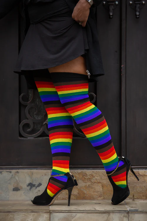 Philly Rainbow Thigh High Socks - Image 4