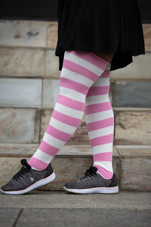 Longer Striped Extraordinary Thigh High Socks - Image 21