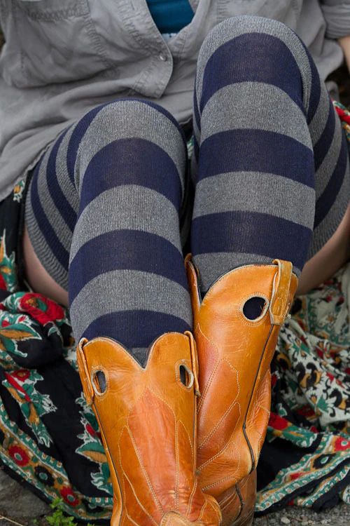 Longer Striped Extraordinary Thigh High Socks - Image 27