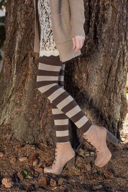 Longer Striped Extraordinary Thigh High Socks - Image 29