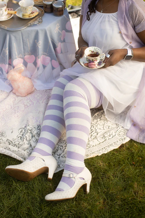 Longer Striped Extraordinary Thigh High Socks - Image 49