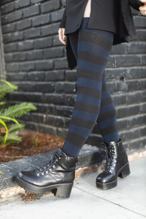 Longer Striped Extraordinary Thigh High Socks - Image 59