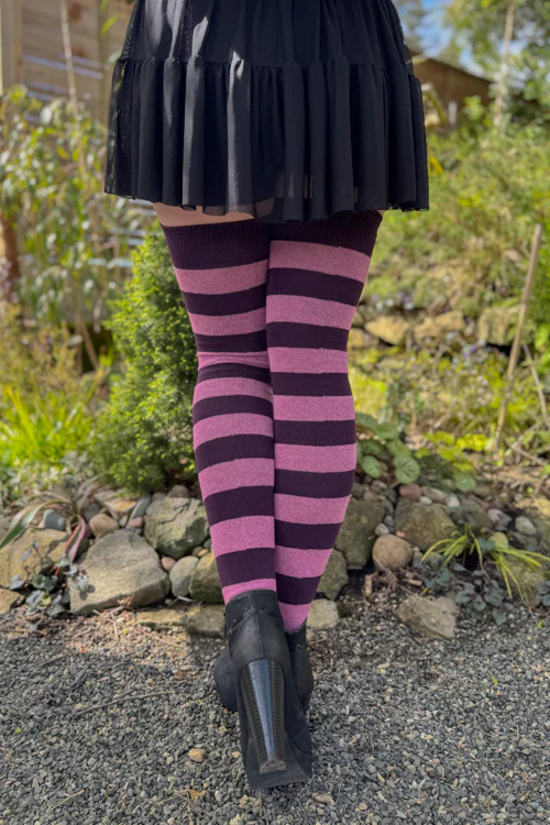 Longer Striped Extraordinary Thigh High Socks - Image 66