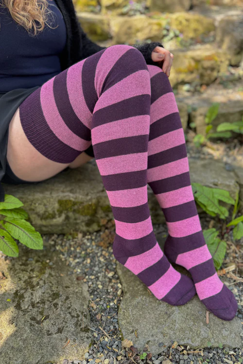 Longer Striped Extraordinary Thigh High Socks - Image 68
