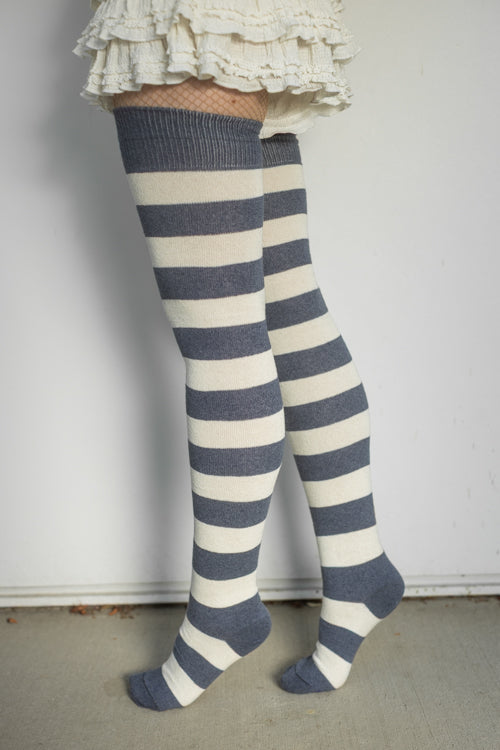 Longer Striped Extraordinary Thigh High Socks - Image 72