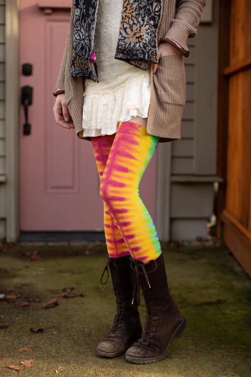 Longer Tie Dyed Extraordinary Thigh High - Image 12