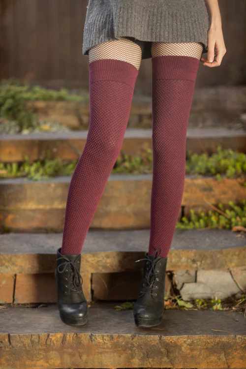 Longer Waffle Thigh High - Image 6