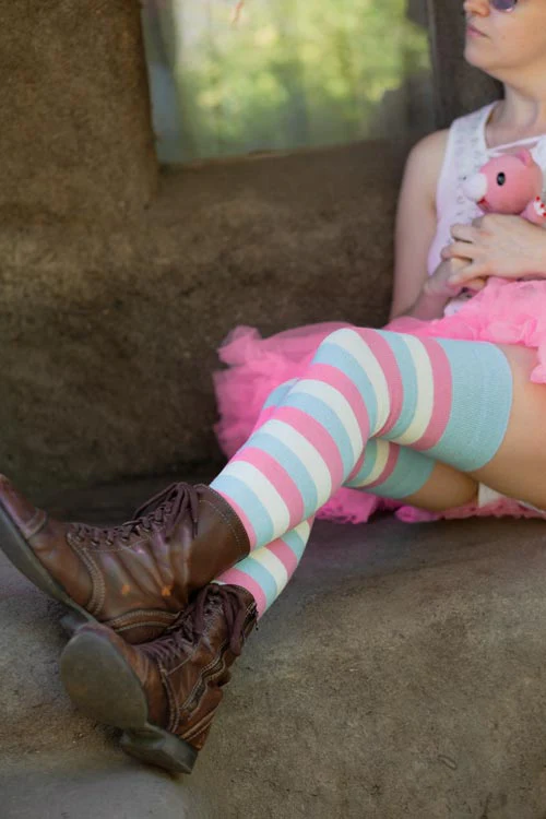 Cotton Candy Stripes Extraordinary Thigh High - Image 2