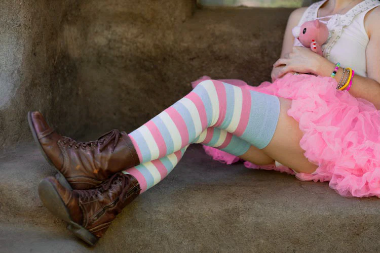 Cotton Candy Stripes Extraordinary Thigh High - Image 5