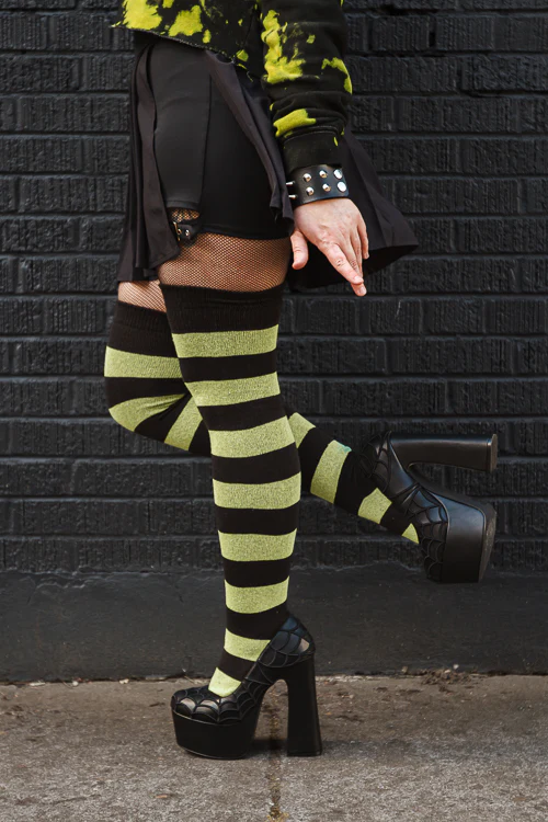 Striped Extraordinary Thigh High Socks - Image 12