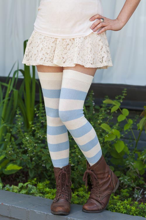 Striped Extraordinary Thigh High Socks - Image 56