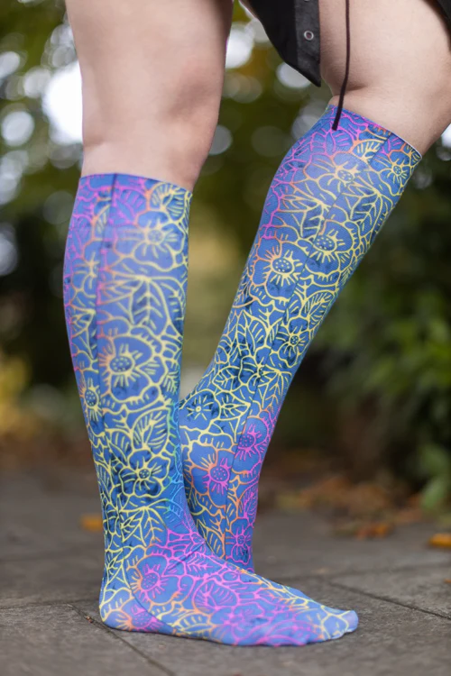 Floral Batik Printed Trouser Socks - Image 2