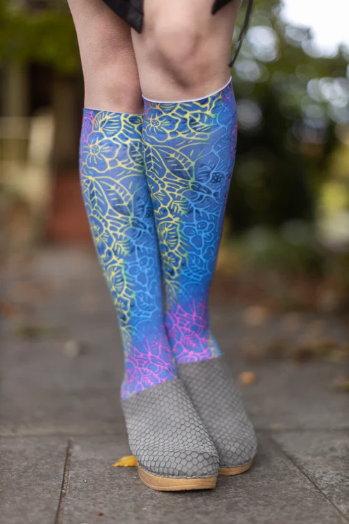Floral Batik Printed Trouser Socks - Image 4