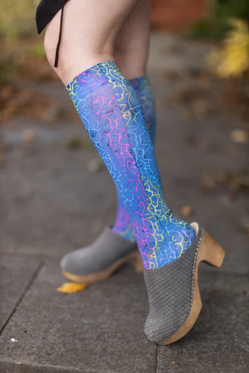 Floral Batik Printed Trouser Socks - Image 5