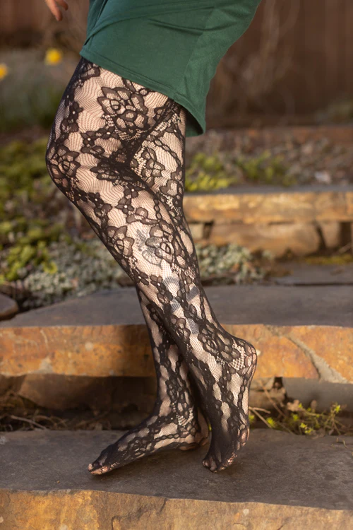 Floral Chains Net Tights - Image 3