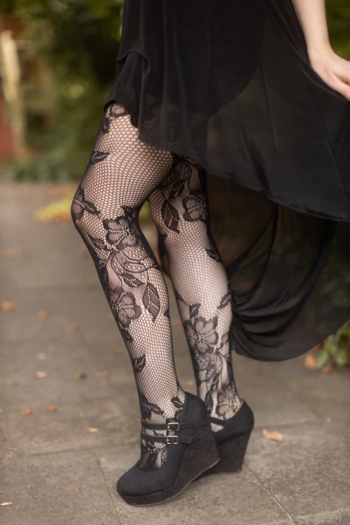 Florals in Bloom Net Tights - Image 3