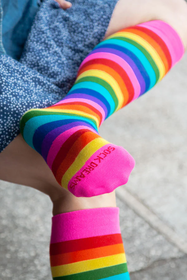 Gilbert Baker Rainbow Pride Stripes Knee High Socks - Image 2