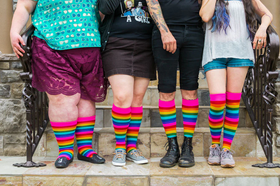 Gilbert Baker Rainbow Pride Stripes Knee High Socks - Image 5