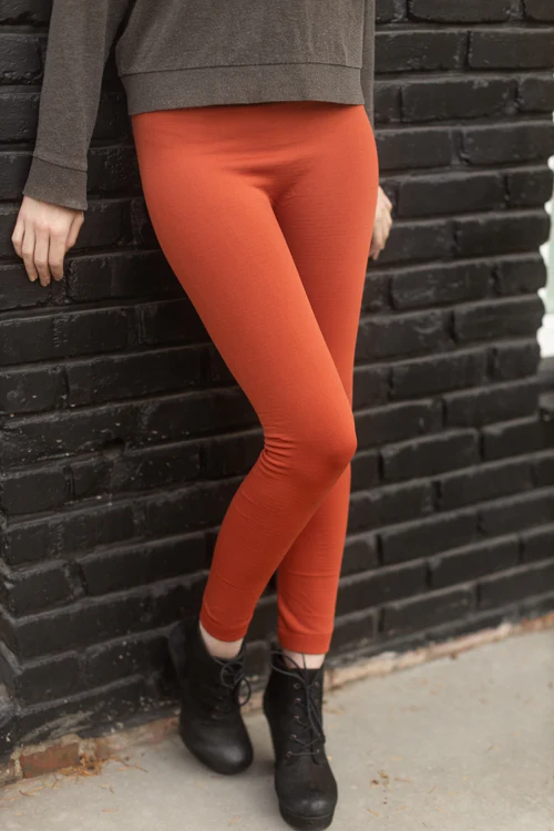 High Waisted Fleece Lined Leggings - Image 4