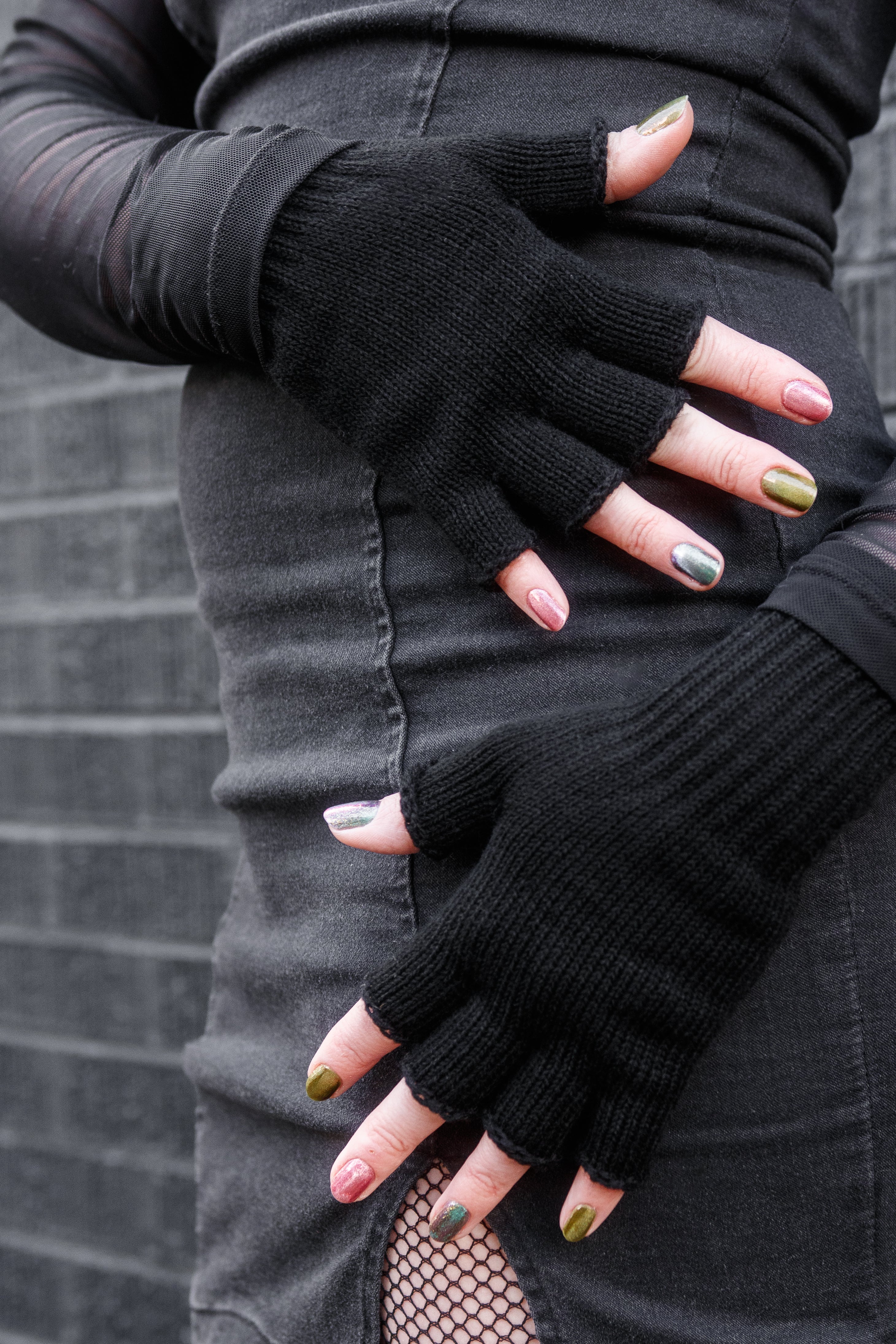 Knit Fingerless Gloves - Image 3