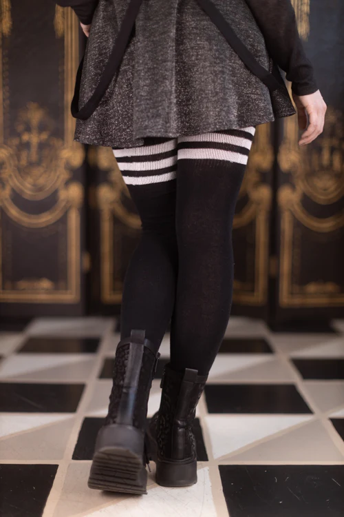 Longer Cotton Top-Striped Extraordinary Thigh High - Image 5