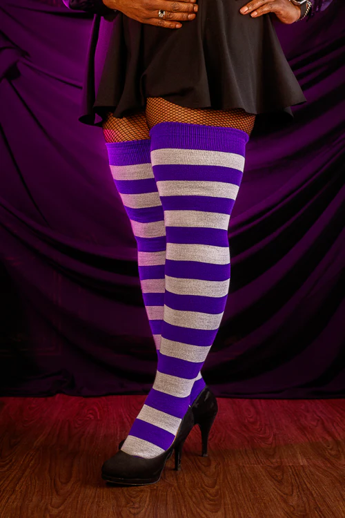Oops! Longer Extraordinary Programming Socks - Purple/White - Image 3