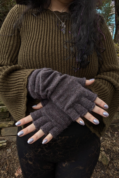 Longer Knit Fingerless Gloves - Image 12