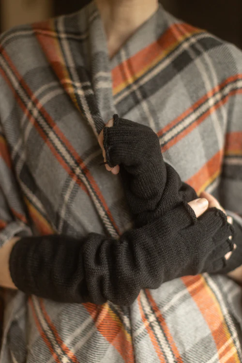 Longer Knit Fingerless Gloves - Image 5