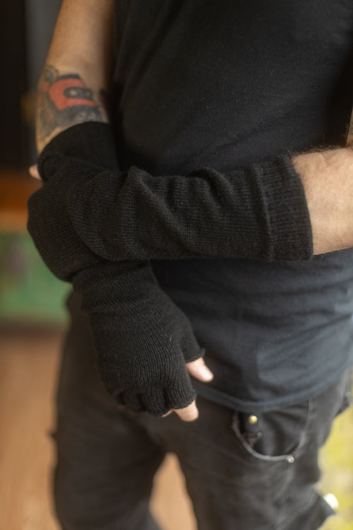 Longer Knit Fingerless Gloves - Image 7