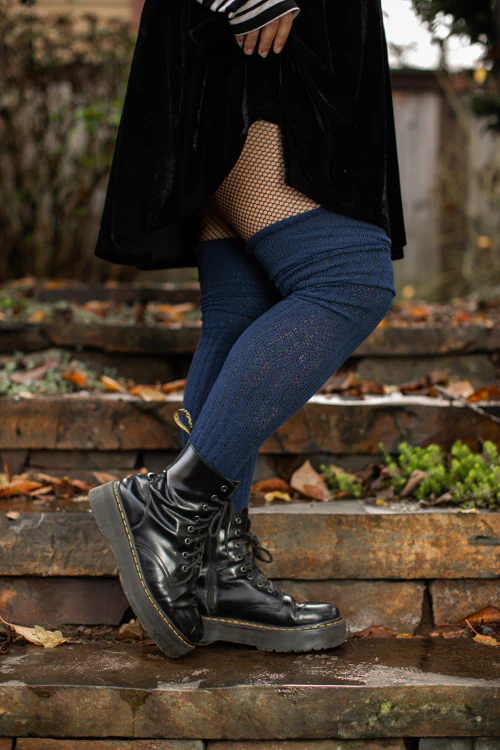 Longer M45 Ribbed Thigh High with Roll Top - Image 8