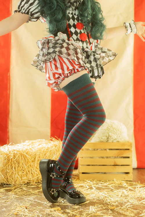 Longer Ringmaster Stripes Extraordinary Thigh High Socks - Image 9