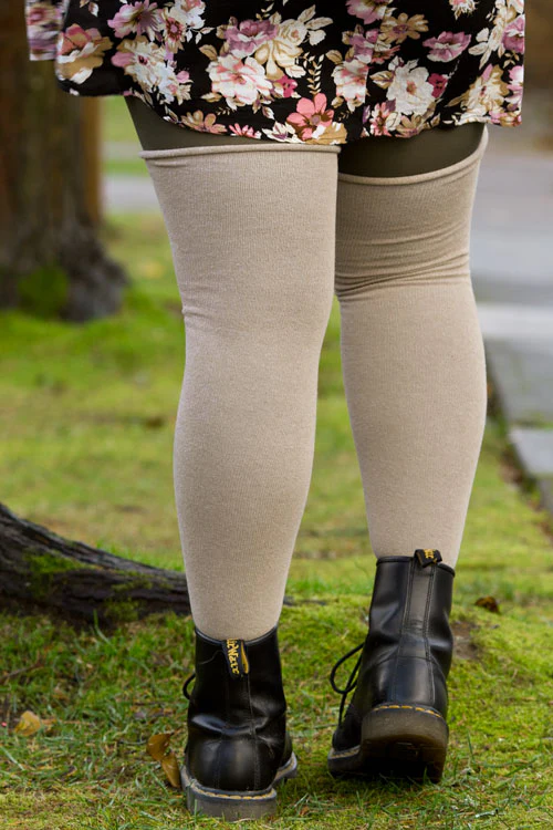 Longer Roll Top Extraordinary Thigh High - Tan - Image 4