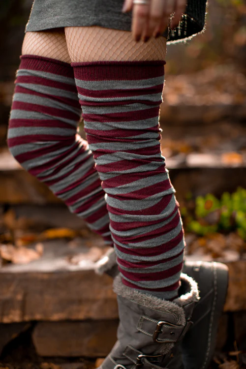 M Stripes Thigh High Socks - Image 12