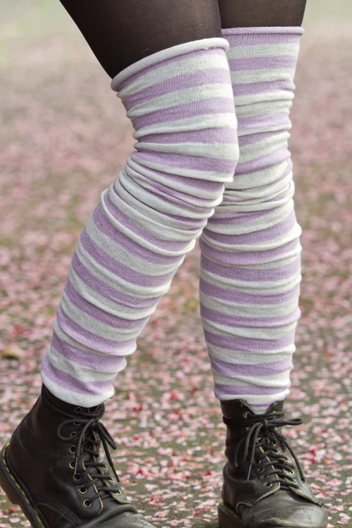 M Stripes Thigh High Socks - Image 15