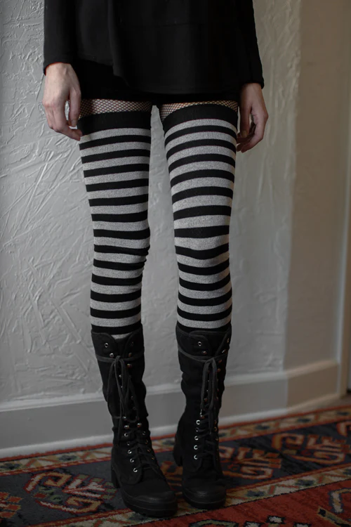 M Stripes Thigh High Socks - Image 4