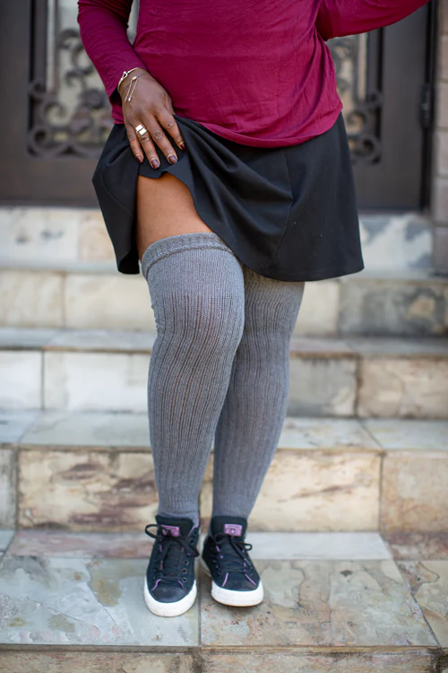 M45 Ribbed Thigh High with Roll Top - Image 10