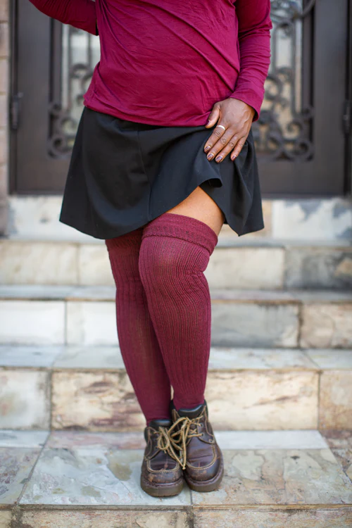 M45 Ribbed Thigh High with Roll Top - Image 15