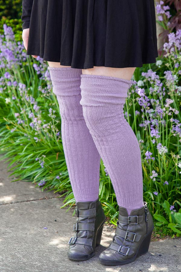M45 Ribbed Thigh High with Roll Top - Image 21