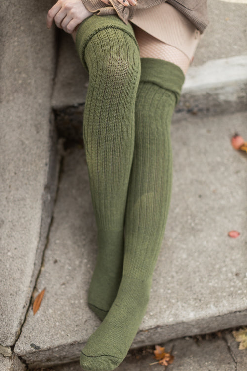 M45 Ribbed Thigh High with Roll Top - Image 25