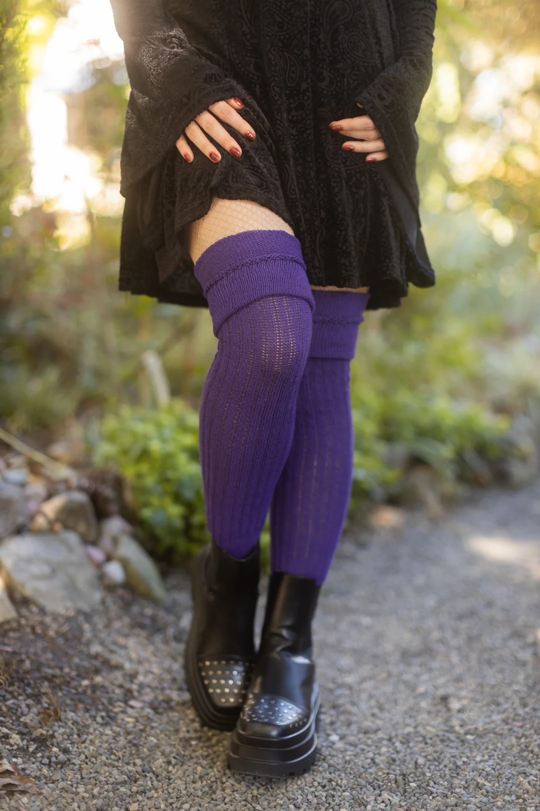 M45 Ribbed Thigh High with Roll Top - Image 31