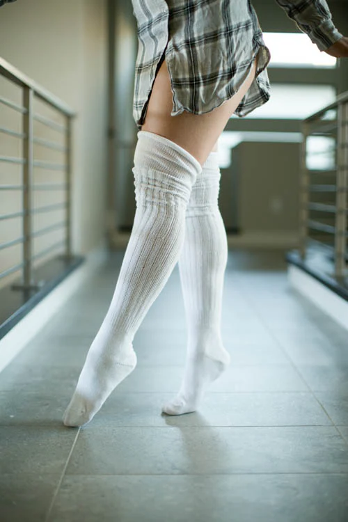 M45 Ribbed Thigh High with Roll Top - Image 34